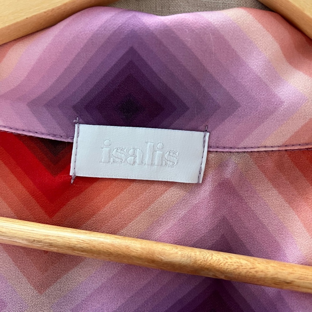 Colorful Patterned Button-Down Blouse. - image 2